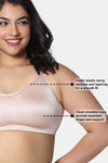 Zivame True Curve Jacquard Lightly Lined Non Wired Full Coverage Minimiser Bra - Mahagony Rose — thumbnail 6